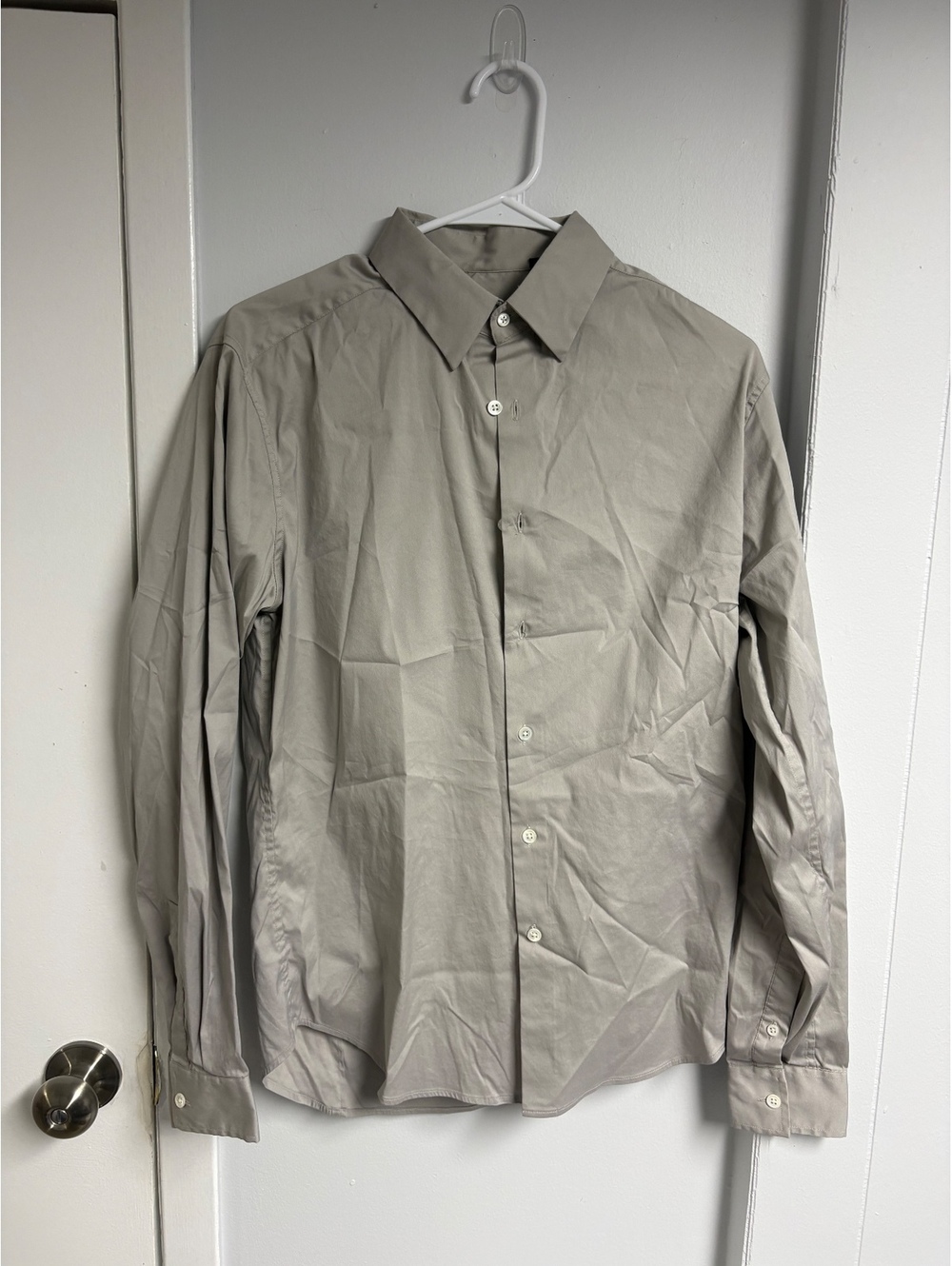 Theory Men's Beige Button-Up Dress Shirt Size S/P